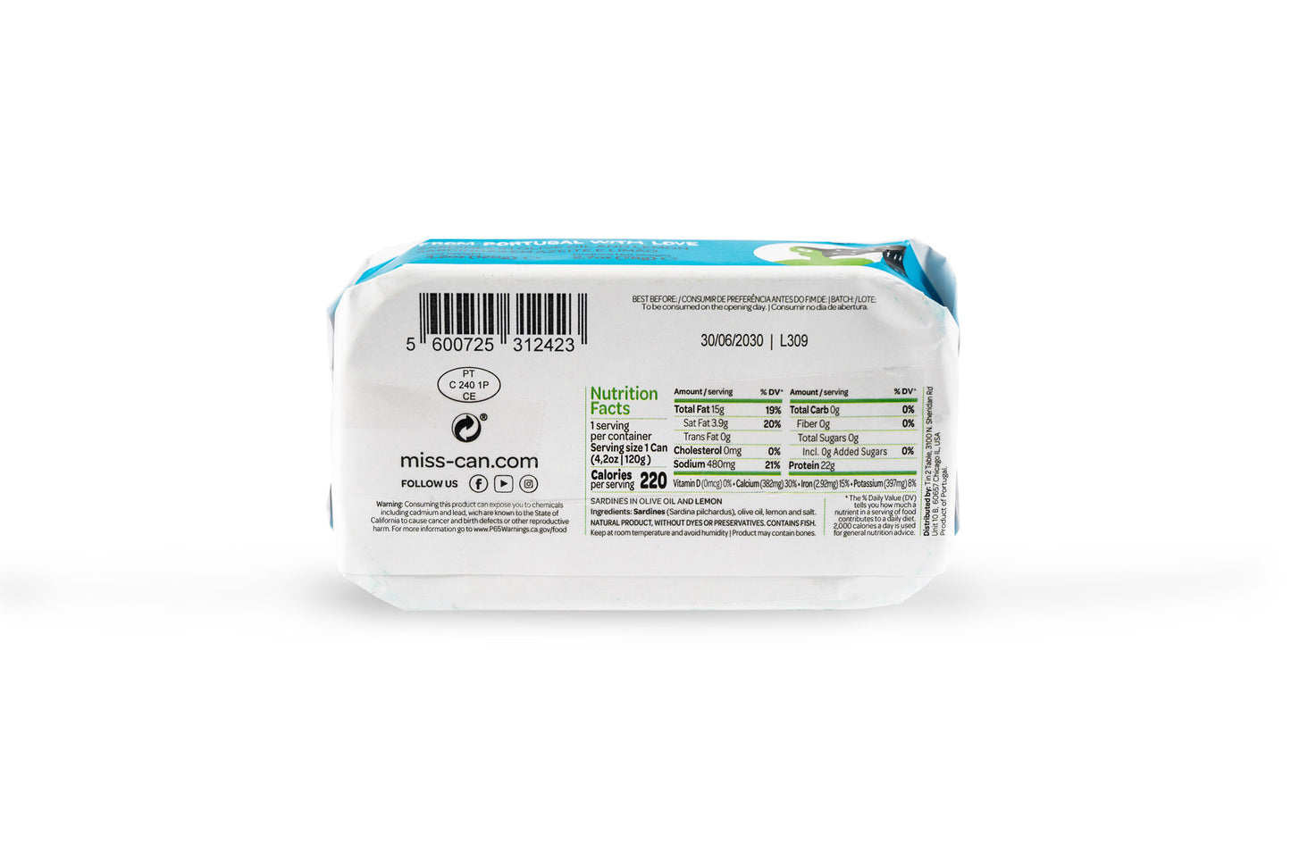 Sardines in Olive Oil with Lemon