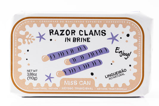 Miss Can Razor Clams in Brine - Can Front