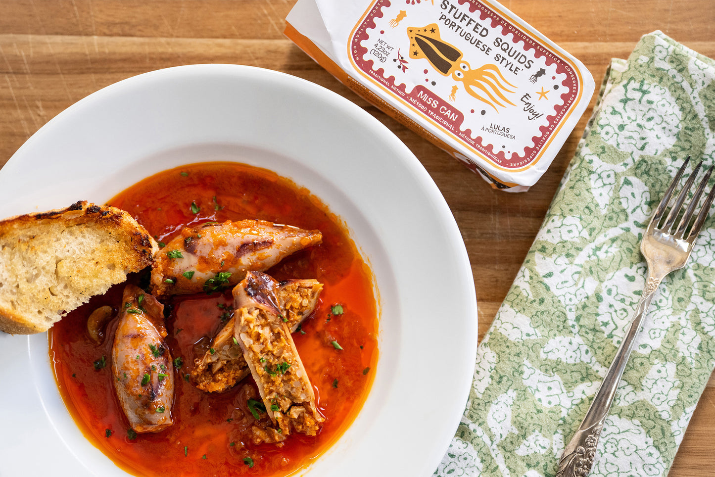 Miss Can Stuffed Squids Portuguese Style