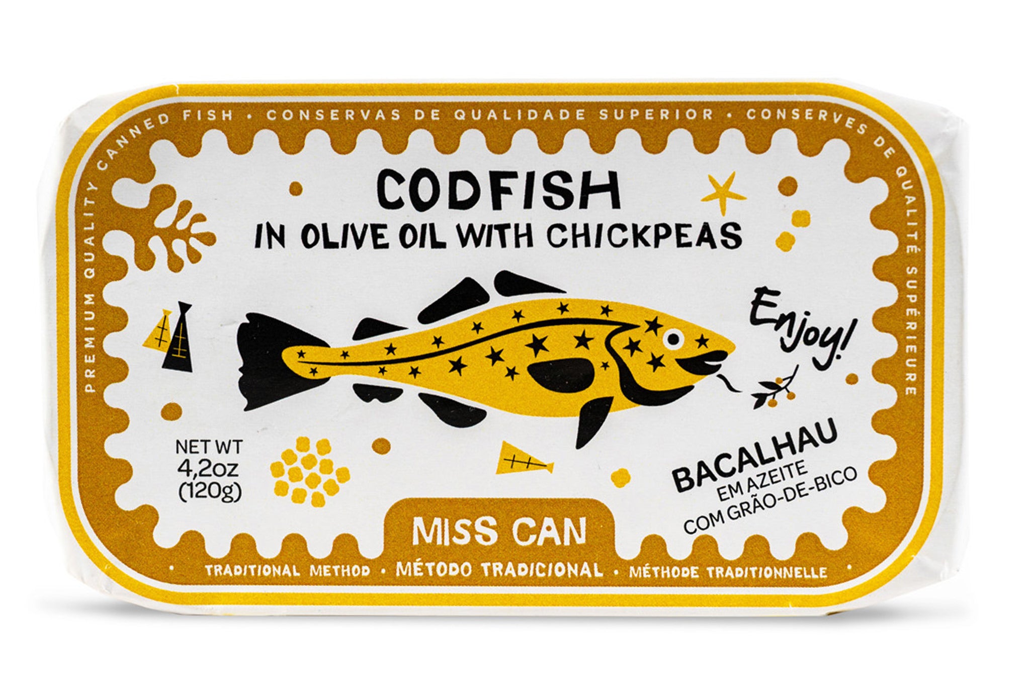 Cod Fish Can Codfish in Olive Oil with Chickpeas – Miss Can USA